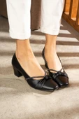 Albishoes Kadın Alçak Ökçe 5,5 cm Günlük Taş Detaylı Abiye Kadın Topuklu Ayakkabı (36-44) - 1