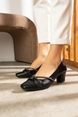 Albishoes Kadın Alçak Ökçe 5,5 cm Günlük Taş Detaylı Abiye Kadın Topuklu Ayakkabı (36-44) - 2
