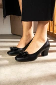 Albishoes Kadın Alçak Ökçe Topuklu 5,5 cm Fiyonklu Abiye Günlük Kadın Topuklu Ayakkabı (36-44) - 3