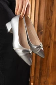 Albishoes Kadın Alçak Topuk 4 cm Sivri Burun Lavazza Taşlı Abiye Kadın Kare Topuklu Ayakkabı (36-44) - 4