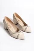 Albishoes Kadın Alçak Topuklu 5,5 cm Sivri Burun Stiletto Taşlı Abiye Kadın Topuklu Ayakkabı (36-44) - 5