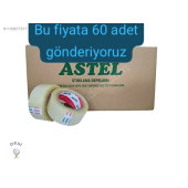 60  ADET ASTEL MARKA 45 mm x 100 Metre, Şeffaf, Koli Bantı - 1