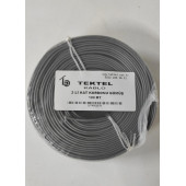 TEKTEL (TELTEKS) TELEFON KABLOSU 2 Lİ GRİ FLAT KÖKEN 100 METRE - 1