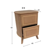 Hobi-Art D 07 Boyanabilir Ahşap İki Çekmeceli Bombe Komidin - 1