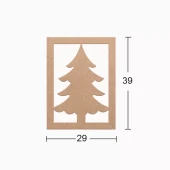 Hobi-Art DS 30 Boyanabilir Çam Ağacı Desenli Ahşap Duvar Süsü - 1