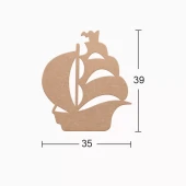 Hobi-Art DS 89 Boyanabilir Ahşap Gemi Desenli Duvar Süsü - 1