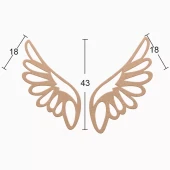 Hobi-Art DS 87 Boyanabilir Ahşap Kanat Desenli Duvar Süsü - 1