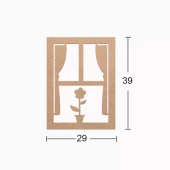 Hobi-Art DS 47 Boyanabilir Ahşap Pencerede Gül Desenli Duvar Süsü - 1