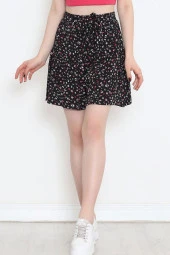 Kemerli Şortlu Etek Siyahpembe - 16701.1355. - 1