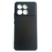 Poco X6 Pro Uyumlu Yumusak Slikon Kilif Kadife Dokulu Mat Siyah - 1