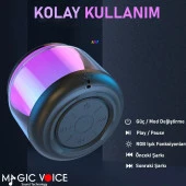 Bluetooth Hoparlör S-300 Şeffaf Camlı Renkli 5 Watt Taşınabilir Magicvoice - 4