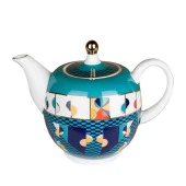 Lucky Art Leslie Bone Porselen Geometrik Desenli Çaydanlık 1300 ml LYHD 532 thumbnail 1