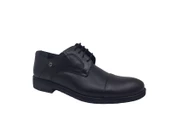 Zerhan 303 Erkek Siyah Bağcıklı Hakiki Deri Klasik Hafif Ayakkabı thumbnail 4