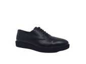 Zerhan 210 Erkek Siyah Bağcıklı Hakiki Deri Casual Ayakkabı thumbnail 2