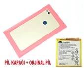 Tkgz Huawei Uyumlu P9 Lite 2017 Arka Pil Batarya Kapağı + PİL (CAM) GOLD - 1