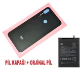 Tkgz Xiaomi Redmi NOTE 7 Arka Pil Batarya Kapağı + PİL (CAM) SİYAH - 1