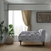 Buldan Keten Doğal Bohem Tarz Bej Renk Fon Perde Tek Kanat Pilesiz, Bağı Dahil - 1