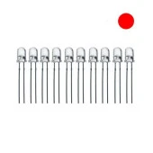 5mm Şeffaf Kırmızı Led Paketi - 10 Adet - 1