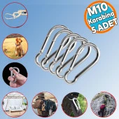 Karabina Yaylı Kanca Paslanmaz Çelik Kilit Olta Dağcılık Kamp Malzemeleri Salıncak (10 MM) 5 ADET - 1