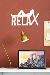 Relax Yazılı Ahşap Duvar Dekoru - 20x35 Cm - Çift Taraflı Bant Ile Kolay Montaj - 1