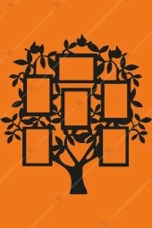 Ahşap Aile Ağacı Duvar Panosu - 6 Fotoğraflı - 4
