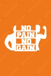 No Pain No Gain Fitness Inspirational Ahşap Duvar Dekoru - 3 Mm Mdf - Kolay Montaj - 3