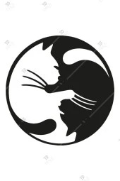 Yin Yang Kedi Temalı Ahşap Duvar Dekorasyonu Tablosu - 2