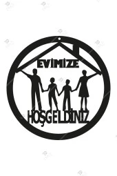 Evimize Hoşgeldiniz Kapı Süsü Ahşap Dekorasyon - 1