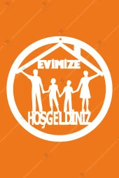 Evimize Hoşgeldiniz Kapı Süsü Ahşap Dekorasyon - 1