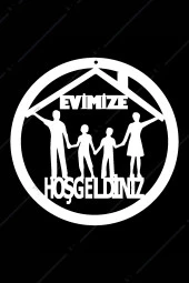 Evimize Hoşgeldiniz Kapı Süsü Ahşap Dekorasyon - 2