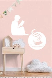 Kitap Kahve Duvar Süsü Ahşap Dekor - 1