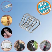 Karabina Yaylı Kanca Paslanmaz Çelik Kilit Olta Dağcılık Kamp Malzemeleri Salıncak  (4 MM) 5 ADET - 1