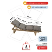 XPERMATE Pofuduk Şezlong Minderi Çantalı 60x180x12Cm Su İtici,Katlanır,UV Güneş Dayanımı, Fermuar, Antrasit - 2