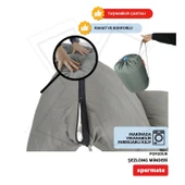 XPERMATE Pofuduk Şezlong Minderi Çantalı 60x180x12Cm Su İtici,Katlanır,UV Güneş Dayanımı, Fermuar, Antrasit - 3