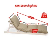 XPERMATE Pofuduk Şezlong Minderi Çantalı 60x180x12Cm Su İtici,Katlanır,UV Güneş Dayanımı, Fermuar, Bej - 2