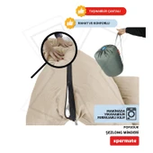 XPERMATE Pofuduk Şezlong Minderi Çantalı 60x180x12Cm Su İtici,Katlanır,UV Güneş Dayanımı, Fermuar, Bej thumbnail 3