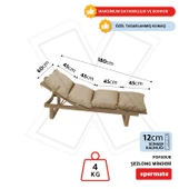 XPERMATE Pofuduk Şezlong Minderi Çantalı 60x180x12Cm Su İtici,Katlanır,UV Güneş Dayanımı, Fermuar, Bej thumbnail 2