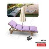 XPERMATE Pofuduk Şezlong Minderi Çantalı 60x180x12Cm Su İtici,Katlanır,UV Güneş Dayanımı, Fermuar, Lila - 5