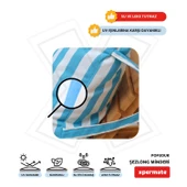 XPERMATE Pofuduk Şezlong Minderi 60x180x12Cm Su İtici,Katlanır,UV Güneş Dayanımı, Fermuar, Mavi Çizgili - 4