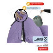 XPERMATE Pofuduk Şezlong Minderi 60x180x12Cm Su İtici,Katlanır,UV Güneş Dayanımı, Fermuar, Mor thumbnail 3