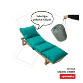XPERMATE Pofuduk Şezlong Minderi Çantalı 60x180x12Cm Su İtici,Katlanır,UV Güneş Dayanımı, Fermuar, Turkuaz thumbnail 1