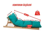 XPERMATE Pofuduk Şezlong Minderi Çantalı 60x180x12Cm Su İtici,Katlanır,UV Güneş Dayanımı, Fermuar, Turkuaz - 2