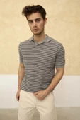 Çizgili Polo Yaka T-Shirt - 3