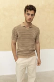 Çizgili Polo Yaka T-Shirt - 10