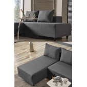 KAGU CORNER POLY-M KÖŞE TAKIMI-KANEPE-YATAK-DİNLENME 4 FARKLI MODEL TEK MODÜL-Koyu Gri - 3