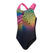 SPEEDO KIZ ÇOCUK YÜZÜCÜ MAYOSU DIGI PLMT SPBK JF BLACK PINK 8-00262716801 YZM - 1