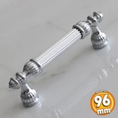 Şah 96 mm Krom Renk Kulp Metal Mobilya Dolap Çekmece Kapak Mutfak Kulpları Kulbu Dolabı Kulpu thumbnail 1