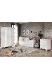 KZNMOB HOME Hayal Modern Bebek Odası Takımı Beyaz - 3 Parçalı Tamamı 1. Kalite Mdf - 1