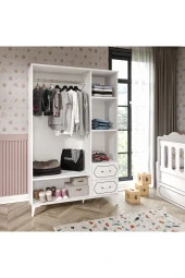 KZNMOB HOME Hayal Modern Bebek Odası Takımı Beyaz - 3 Parçalı Tamamı 1. Kalite Mdf - 2