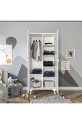 Stil 2 Kapaklı Modern Desenli Gardırop, Elbise Dolabı - Tamamı 1. Kalite Mdf - 3